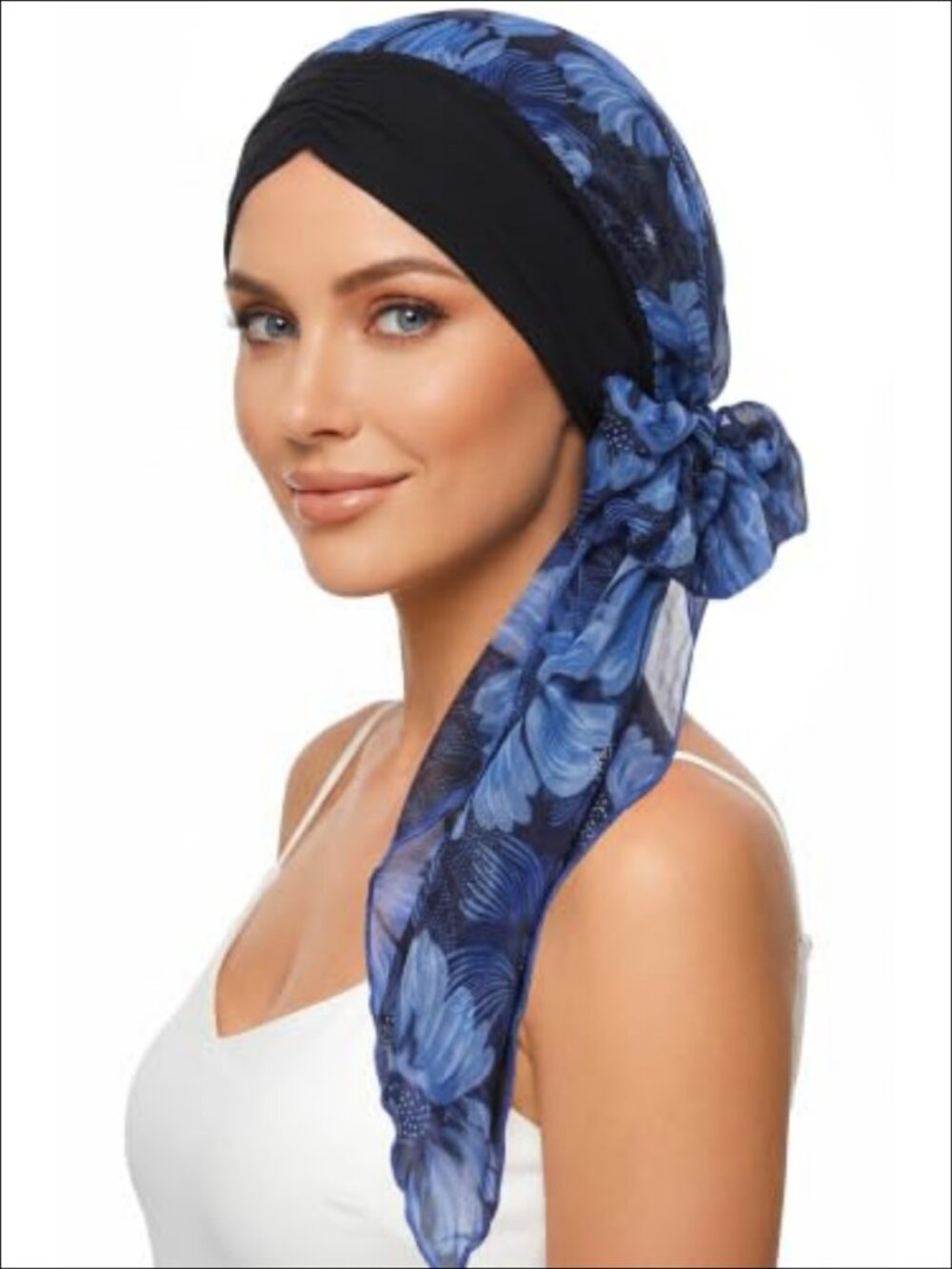 Satin Lined Chiffon Head Wrap Chemo Headwear Turban for Women